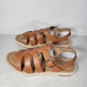 Esprit Women Anna Tan Faux Leather Adjustable Buckle Strappy Sandals Size 8M
